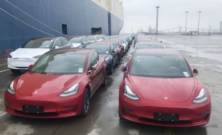 Tesla Model 3s at Shanghai Port