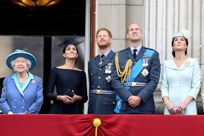 Prince William Prince Harry Queen Elizabeth II Meghan Markle and Kate middleton
