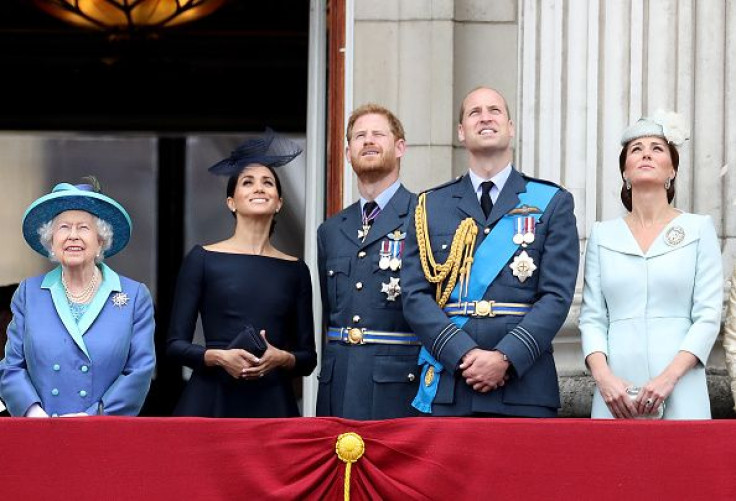 Prince William Prince Harry Queen Elizabeth II Meghan Markle and Kate middleton
