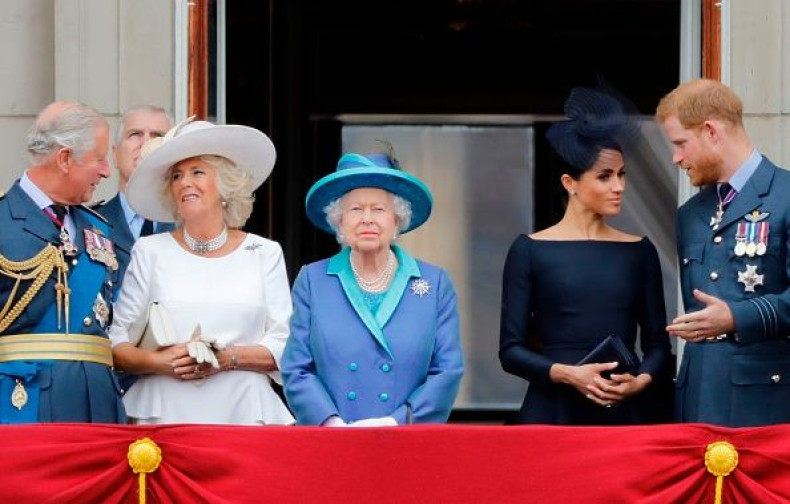 Prince Charles, Camilla Parker-Bowles, Queen Elizabeth, Meghan Markle and Prince Harry
