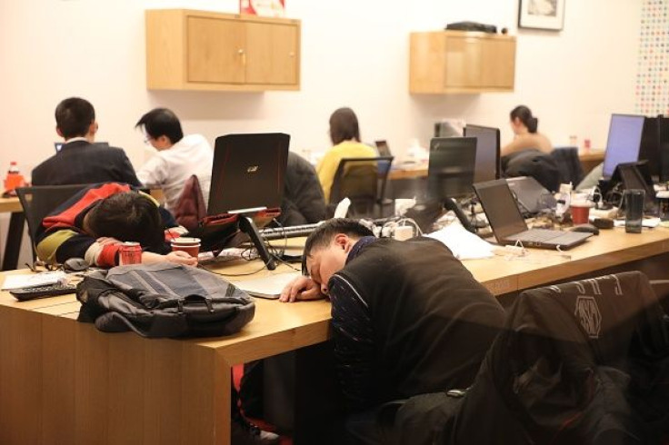 Sleeping on a desk