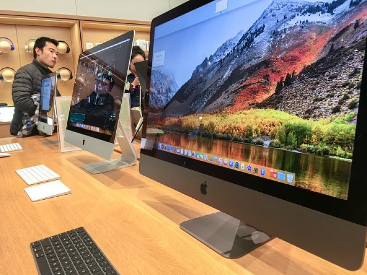 An iMac pro shown in an Apple store.