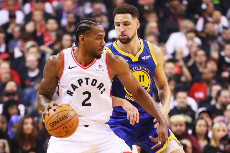 Kawhi Leonard Klay Thompson Raptors Warriors