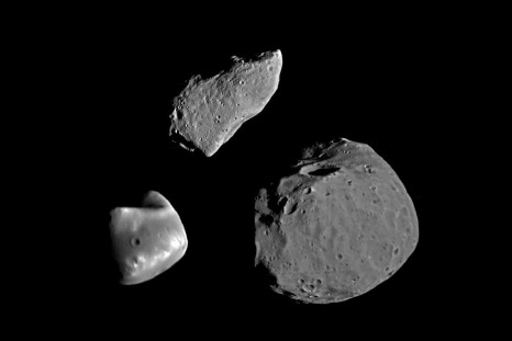 Gaspra, Deimos, and Phobos Comparison
