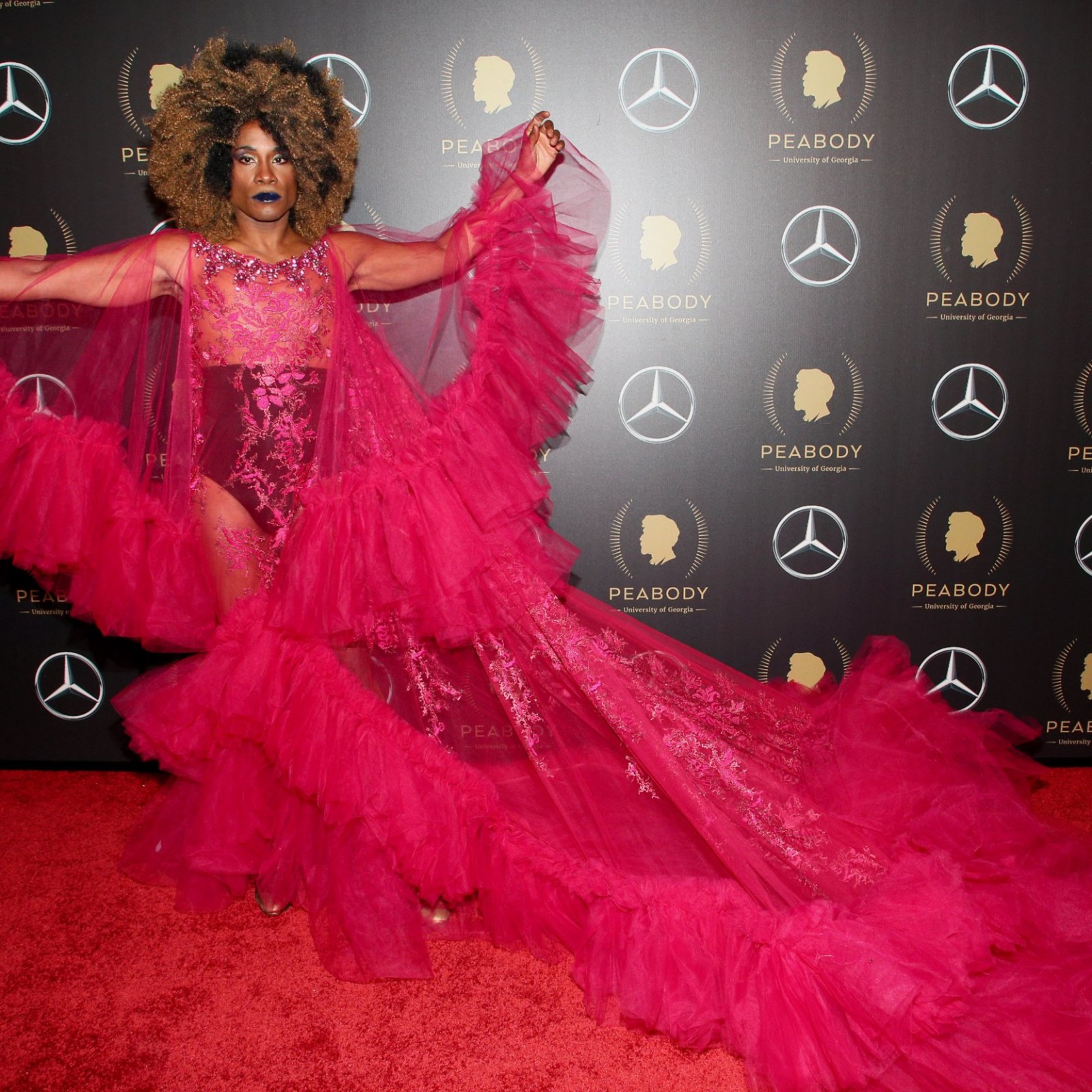 billy porter red dress Billy Porter's Red Carpet Dress Has an Eco-Conscious Message