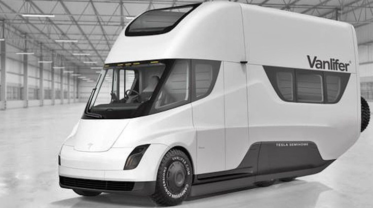 Vanlifer electric motor home mounted on a Tesla Semi (concept)