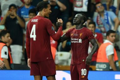 Sadio Mane (R) scored twice for Liverpool but the Super Cup was decided on penalties