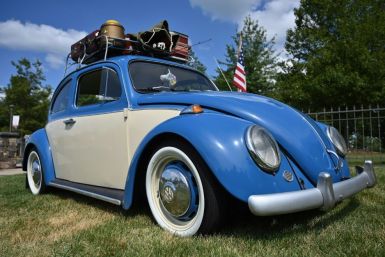 A 1964 VW Beetle, driven to the festival 50 years ago, has returned to the Bethel Woods Center for the Arts, the site of the original 1969 weekend of peace, love and music