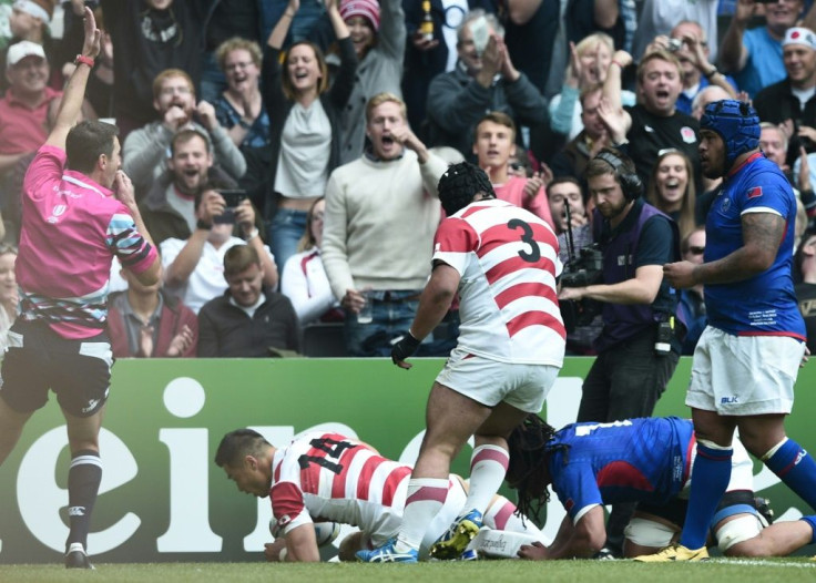 Akihito Yamada scored in the victory over Samoa at the Rugby World Cup four years ago