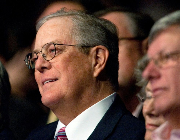 Billionaire David Koch, pictured in 2011, was estimated to be worth $42.4 billion