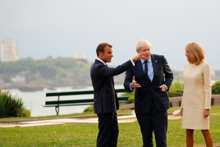 Johnson said he didn't want to get into "any post-Brexit eschatology" with Donald Tusk before touching down in Biarritz where he was welcomed by French President Emmanuel Macron and his wife Brigitte