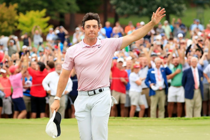 Rory McIlroy celebrates victory on Sunday