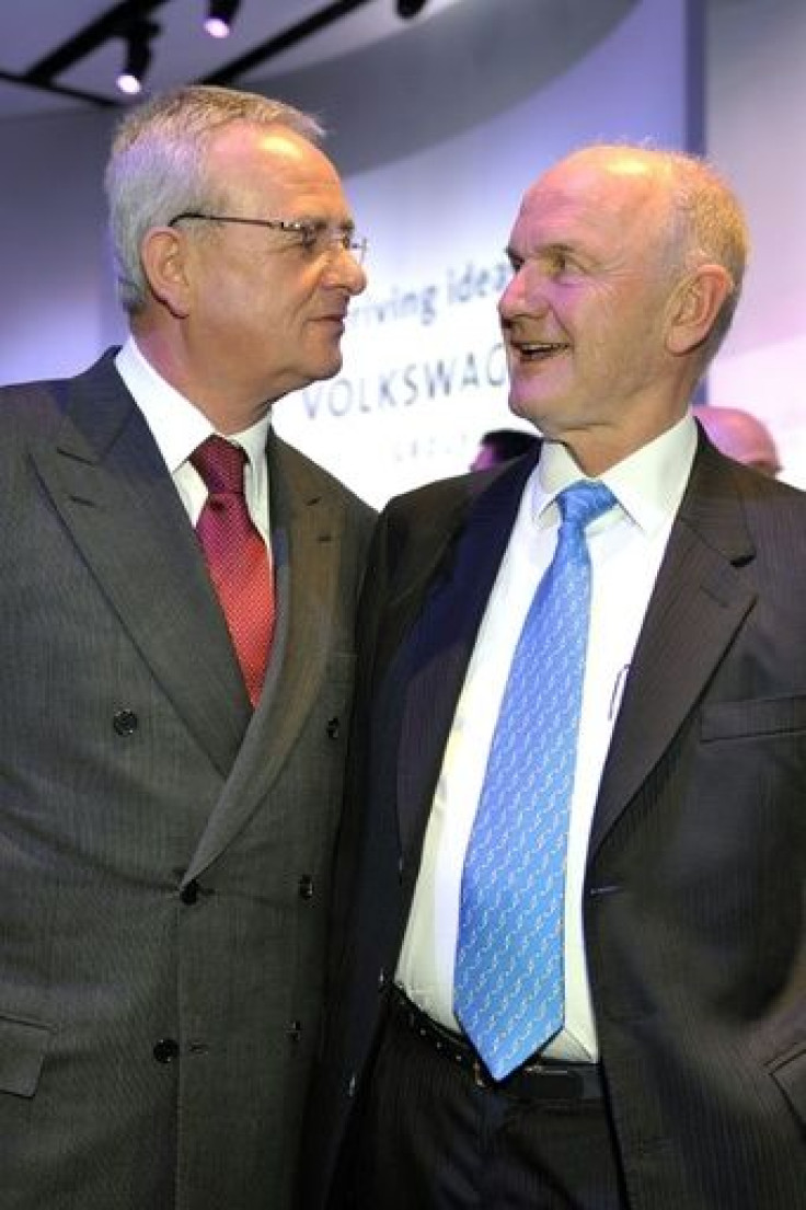 Piech's reign ended when he went to war in 2015 with long-time confidant, CEO Martin Winterkorn, with whom he is seen here, and lost the support of key supervisory board players