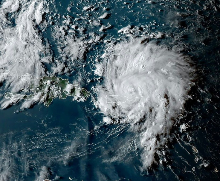 This satellite image shows Hurricane Dorian approaching Puerto Rico in the Caribbean at 2130 GMT on August 28, 2019