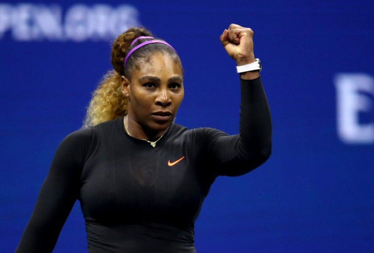 Serena Williams, a 23-time Grand Slam champion, celebrates her victory over US teen Caty McNally on Wednesday at the US Open
