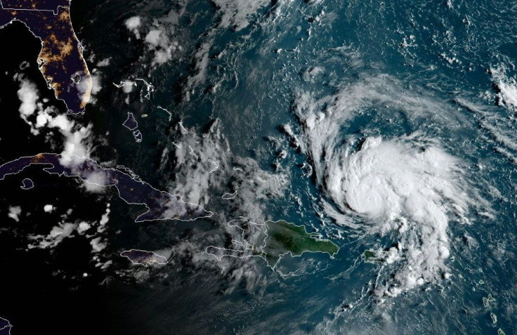 This satellite image obtained from NOAA/RAMMB shows Hurricane Dorian as it passes Puerto Rico