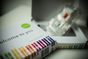 A DNA testing kit; part of the research was compiled by volunteers who had signed up through commercial DNA testing company 23andMe