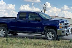 This handout image obtained courtesy of Ernst Villanueva taken on August 31, 2019 show a car with multiple bullet holes in the windows after a gunman opened fire on the I-20 highway between Odessa and Midland, Texas