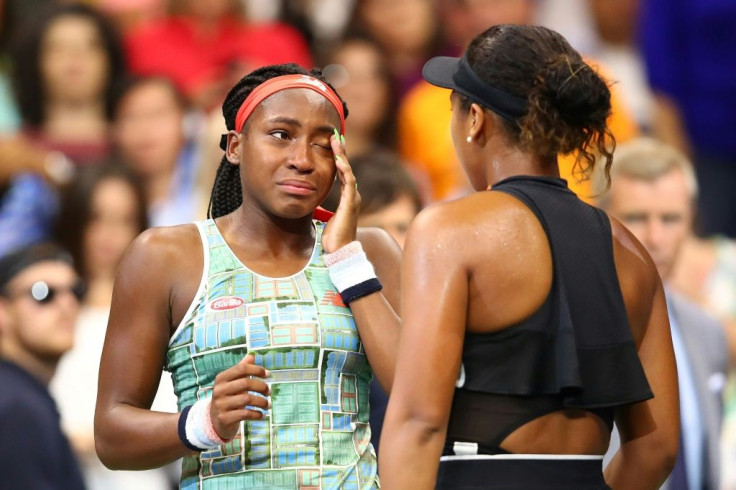 Coco Gauff was overcome with emotion after a heavy defeat by Naomi Osaka at the US Open