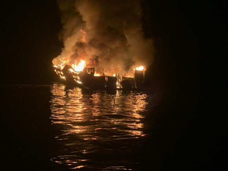 The 75-foot (23-meter) Conception dive boat caught fire and sank with passengers trapped below deck by the roaring blaze