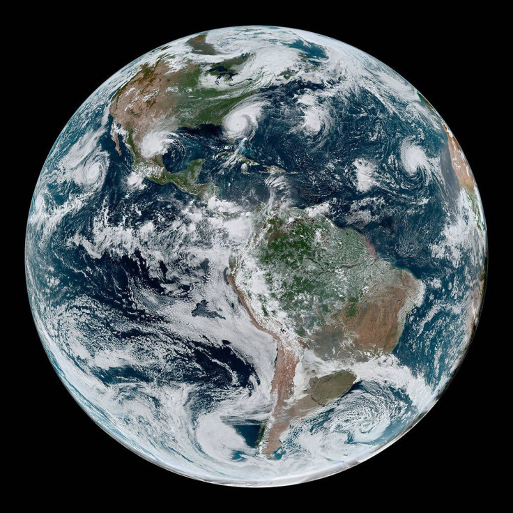 NASA image showing four tropical cycolones in the Western Hemisphere as of Sept