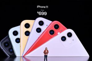 Apple Senior Director of Product Marketing Kaiann Drance speaks onstage about the iPhone 11's cameras 