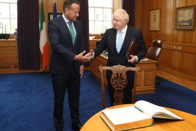 Irish Prime Minister Leo Varadkar (L) welcomed Britain's Prime Minister Boris Johnson for talks at government buildings in Dublin on September 9, 2019