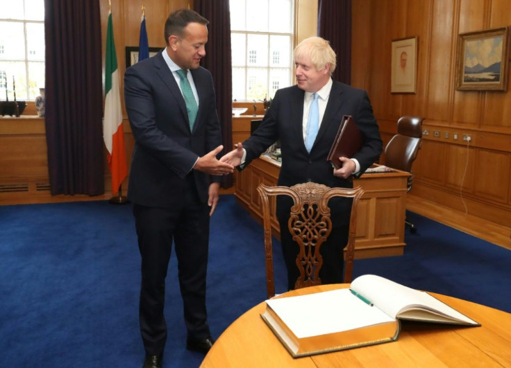 Irish Prime Minister Leo Varadkar (L) welcomed Britain's Prime Minister Boris Johnson for talks at government buildings in Dublin on September 9, 2019