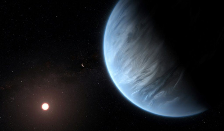 An ESA/Hubble artist's impression of the K2-18b super-Earth