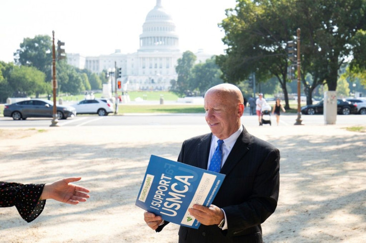 Representative Kevin Brady of Texas, the top Republican on the House Ways and Means Committee, rallied outside the US Capitol in support of the USMCA on September 12, 2019