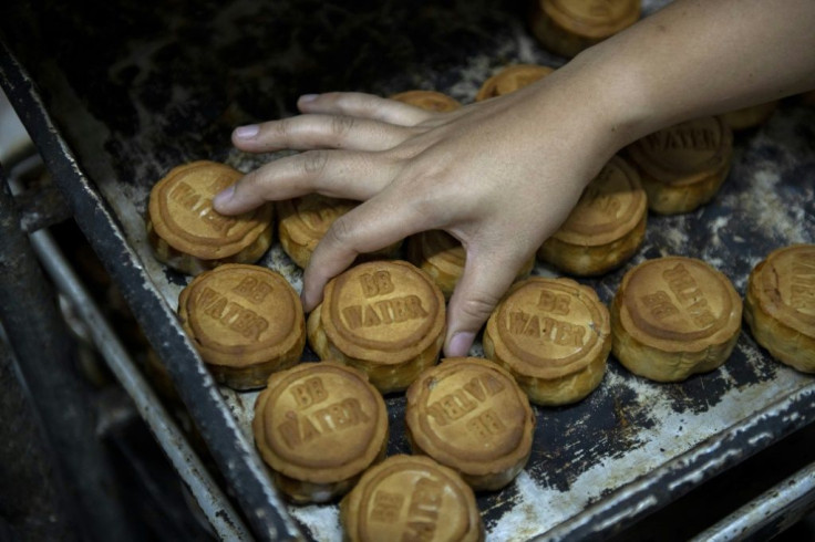 Mooncakes at Naomi Suen's bakery are printed with the message 'Be Water' -- an iconic slogan in Hong Kong's pro-democracy protests