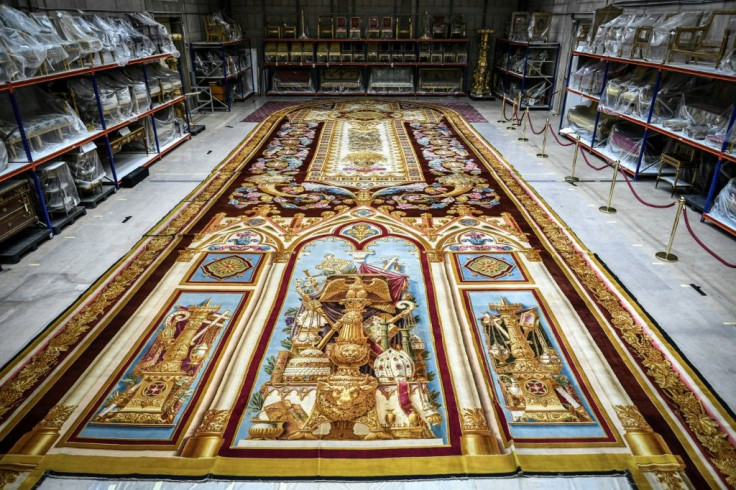 A huge royal tapestry was saved from the fire that ravaged Notre-Dame cathedral in Paris last April