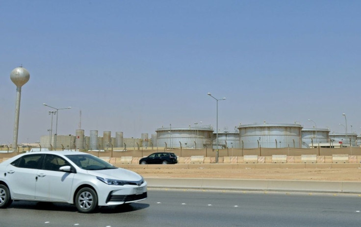 An Aramco oil facility at the edge of the Saudi capital Riyadh