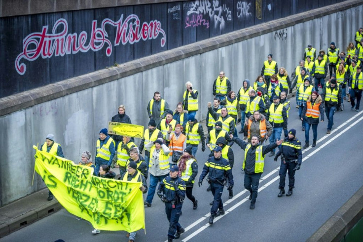 Rutte's met his country's 'yellow vest' protesters after they took to the streets over taxes