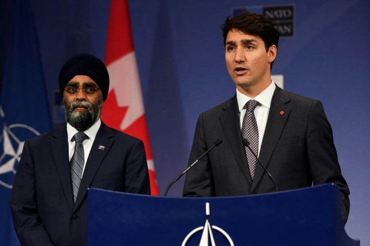 Canadian Prime Minister Justin Trudeau (R), flanked by his Minister of Defense Harjit Singh Sajjan (L) in 2017 -- Trudeau is a fervent advocate of Canadian multiculturalism