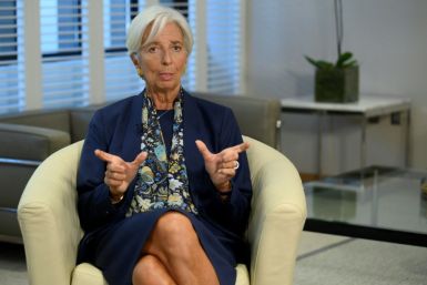 Outgoing IMF Managing Director Christine Lagarde gives an exclusive interview to AFP journalists at the IMF headquarters in Washington