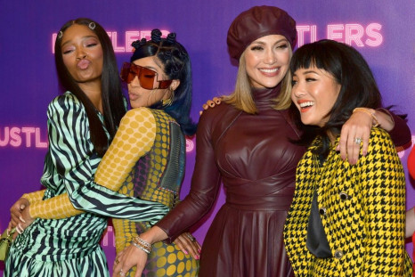 'Hustlers' stars (L-R) Keke Palmer, Cardi B, Jennifer Lopez, and Constance Wu as strippers who turn the tables on wealthy businessmen during the financial crisis