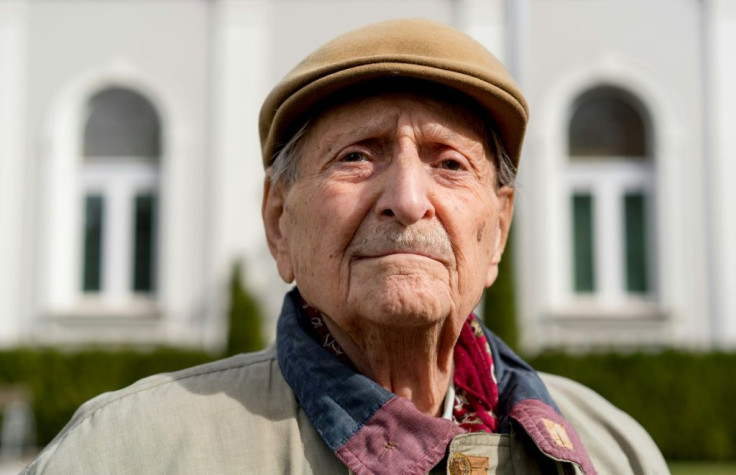 Marko Feingold outside the Israeli Cultural Centre in Salzburg last year