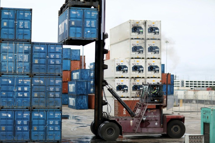 A forklift in use at Port Everglades, Florida