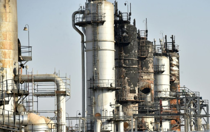 A damaged installation at Saudi Arabia's Abqaiq oil processing plant