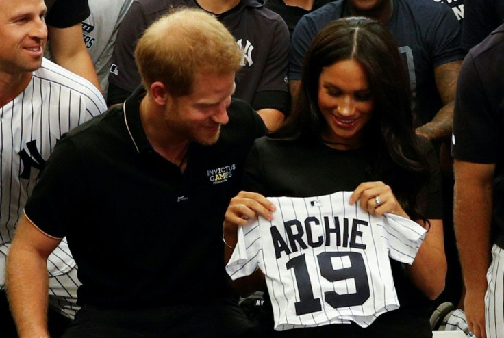 Prince Harry and Meghan were presented with gifts for Archie when they met New York Yankees players earlier this year