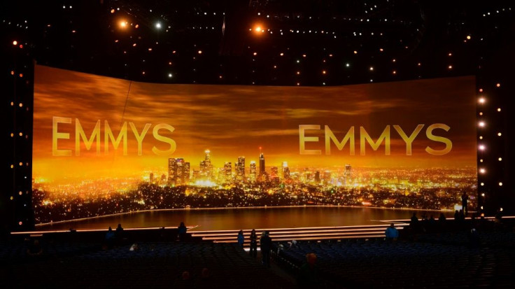 The stage is prepared ahead of the 71st Emmy Awards at the Microsoft Theatre in Los Angeles on September 22, 2019