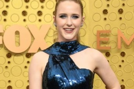 US actress Rachel Brosnahan ("The Marvelous Mrs Maisel") wore sparkling blue to the Emmys