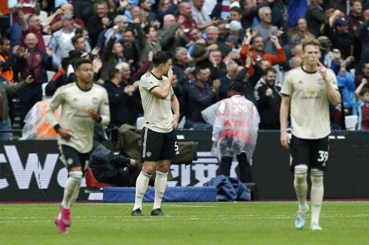 Manchester United's players were dejected after their 2-0 defeat to West Ham