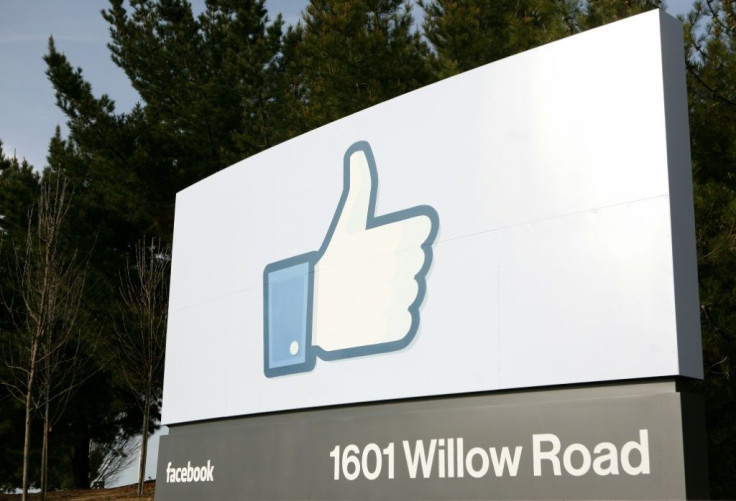 Facebook's "like" icon is seen outside its headquarters in California