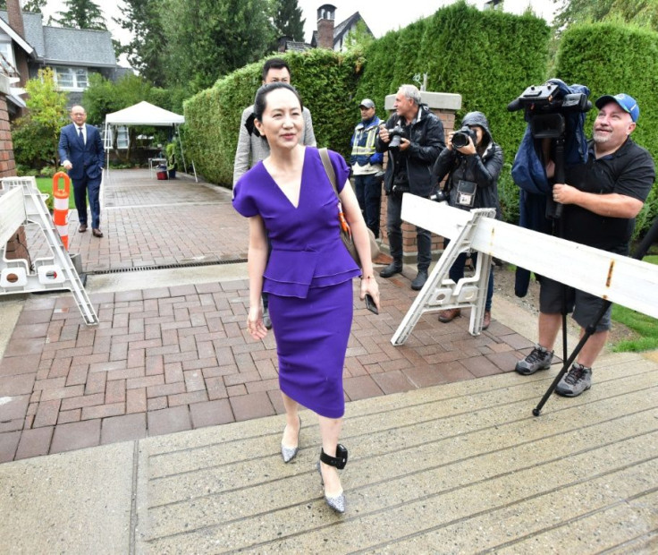 Huawei Chief Financial Officer Meng Wanzhou leaves her Vancouver home to appear in the British Columbia Supreme Court on September 23, 2019