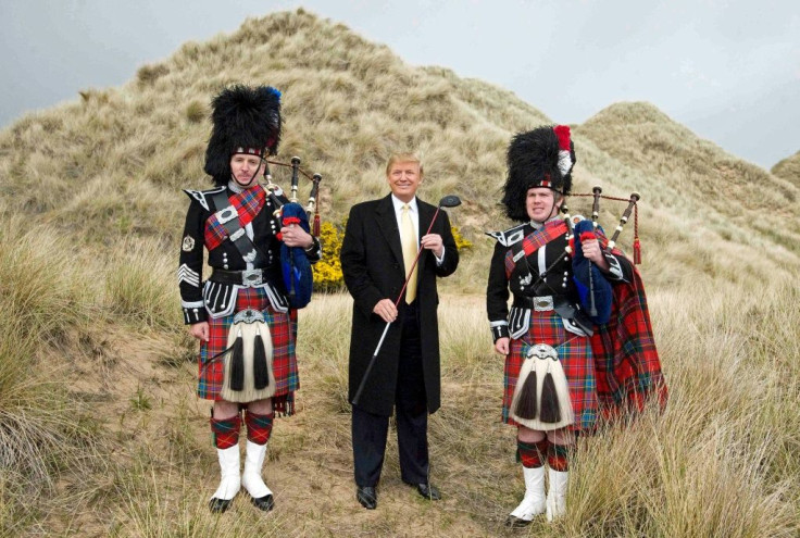 Trump during construction of his golf course on the Menie Estate near Aberdeen in 2010