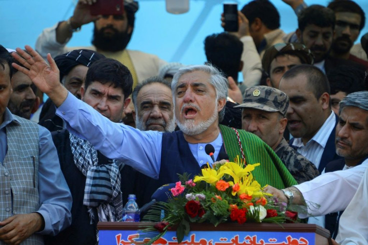 Afghan presidential candidate Abdullah Abdullah, the country's current chief executive officer, campaigning in Herat