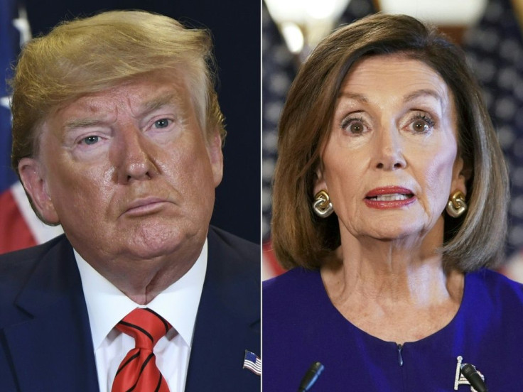 US President Donald Trump (L) and US Speaker of the House Nancy Pelosi, who on Tuesday announced a formal impeachment inquiry of the US leader