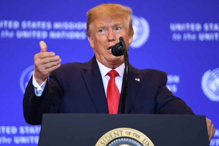 US President Donald Trump holds a press conference after taking part in the UN General Assembly